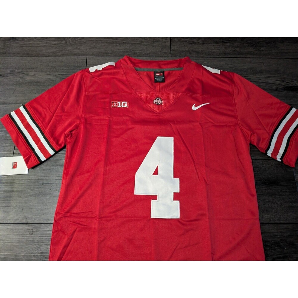 Jeremiah Smith #4 Ohio State Buckeyes OSU Red Scarlet Football Jersey Large - Picture 4 of 4